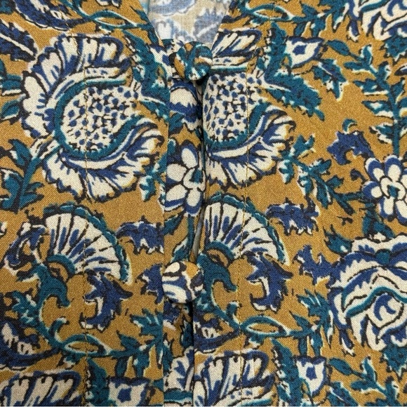 Faherty Floral Button Front Blouse Size Small Boho - Picture 7 of 13